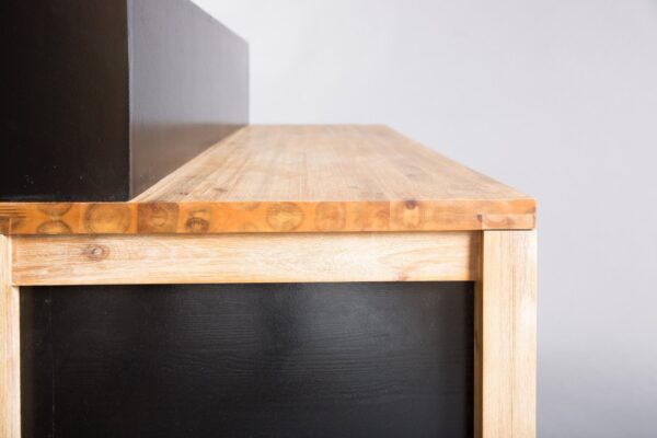 Bar Tabla Madera Schwarz mit Aufsatz – Bild 3